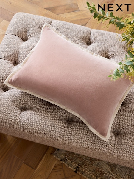 Pink Loxley Velvet 40 x 59cm Cushion (E88684) | £20