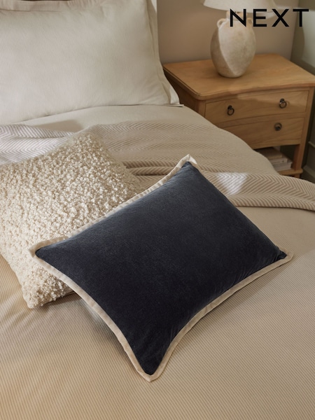 Blue Loxley Velvet 40 x 59cm Cushion (E88689) | £20