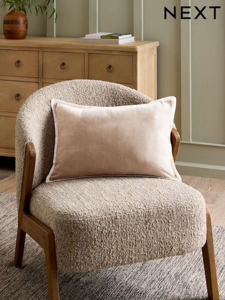 Natural Loxley Velvet 40 x 59cm Cushion (E88690) | £20