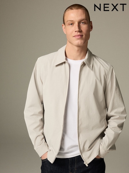 Ecru Stretch Technical Shacket (E88940) | £45