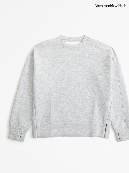 Abercrombie & Fitch Grey Logo Graphic Crew Sweatshirt (E89077) | £40 - £42