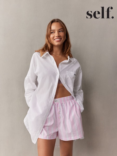 self. White Oversized 100% Cotton Nightshirt (E89483) | £22