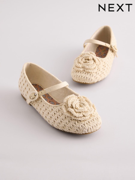 Neutral Crochet Mary Jane Shoes (E89605) | £24 - £31