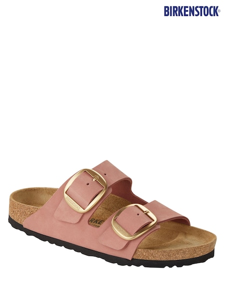 Birkenstock Rose Pink Arizona Big Buckle Nubuck Sandals (E89620) | £125