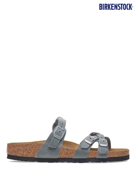 Birkenstock Blue Franca Braided Oiled Leather Sandals (E89646) | £115