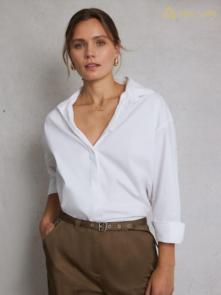 Hay Life White Fit Box Long Sleeve Shirt (E89676) | £99
