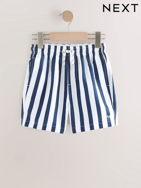 Navy/White Stripe Swim Shorts (3-16yrs) (E89780) | £8 - £14