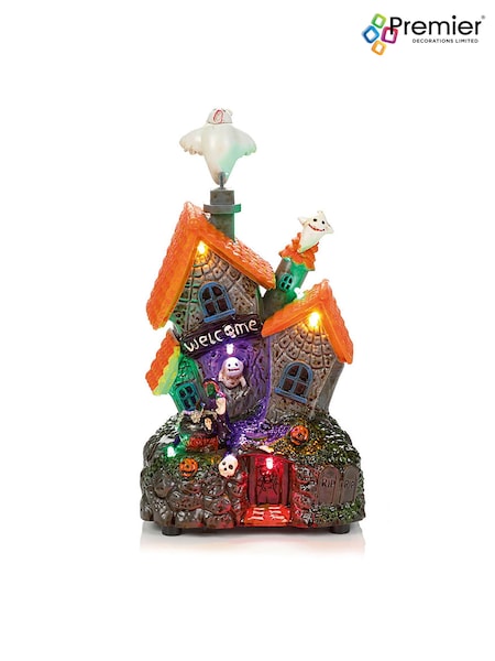 Premier Decorations Ltd 24cm BO Lit Musical Haunted House Flying Ghost LED Light (E89836) | £22