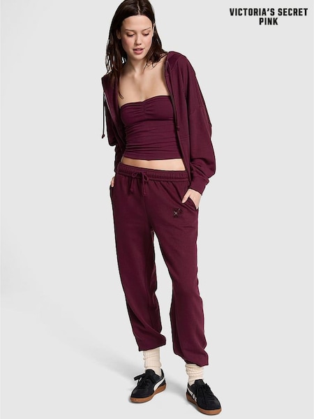 Victoria's Secret PINK Purple Rose Cuffed Fleece Joggers (E89924) | £39