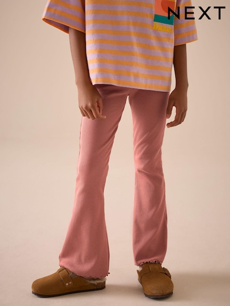 Rust Pink Rib Flare Leggings (3-16yrs) (E89936) | £6 - £11