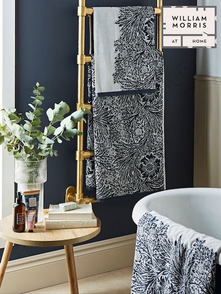 William Morris At Home Prussian Blue Marigold Towel (E89979) | £15