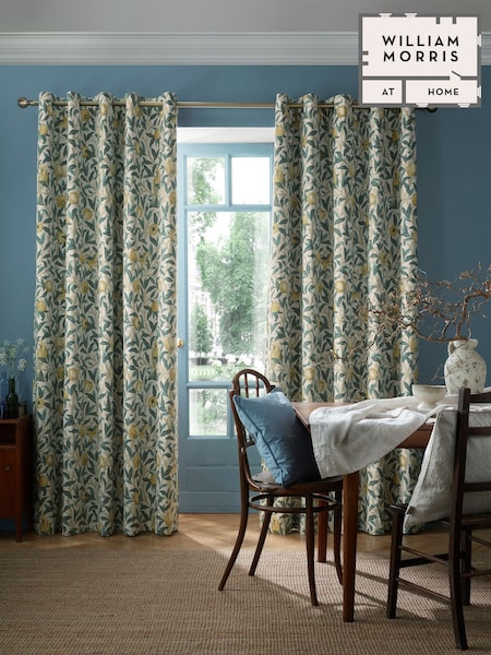 William Morris At Home Mineral Bird And Pomegranate Blackout Eyelet Curtains (E89983) | £85 - £195