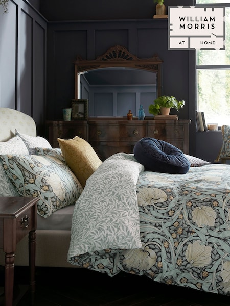William Morris At Home Indigo Pimpernel Duvet Cover and Pillowcase Set (E90004) | £70 - £125