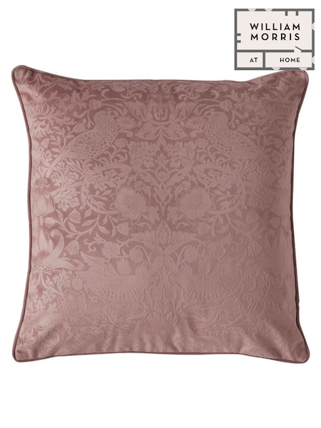 William Morris At Home Tea Rose Strawberry Thief Embossed Cushion (E90021) | £45