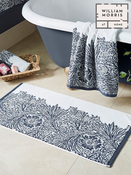 William Morris At Home Prussian Blue Marigold Bath Mat (E90034) | £24