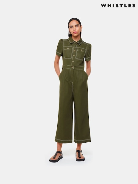 Whistles Green Della Jumpsuit (E90095) | £159