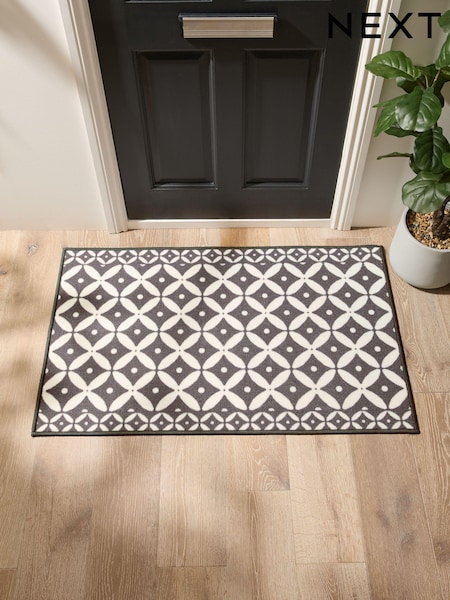Grey Washable Tile Doormat (E90141) | £8 - £18