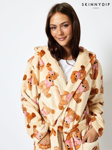 Skinnydip Brown Teddy Bear BowDressing Gown (E90437) | £38