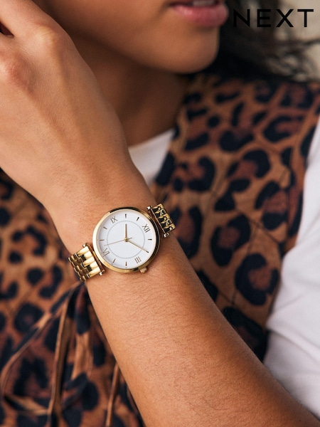 Gold Tone Waterproof Bracelet Watch (E90447) | £55