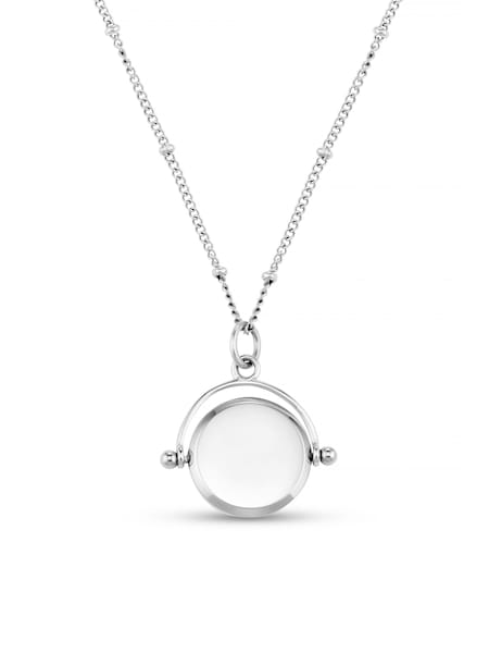 Silver Tone - Orelia Luxe Waterproof Luxe Faceted Disc Spinner Necklace