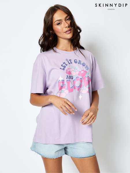 Skinnydip Lilac Let It Grow And Glow T-Shirt (E90911) | £22