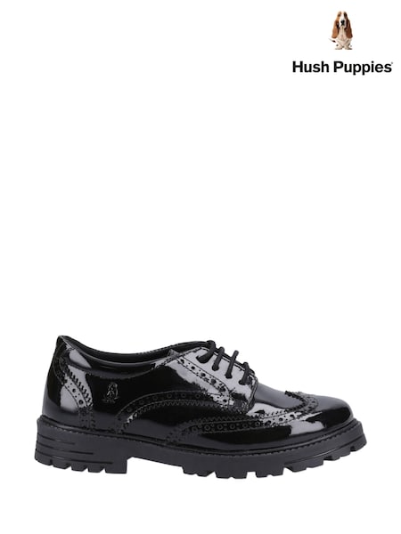 Black Patent - Hush Puppies Maxine Senior School Shoes