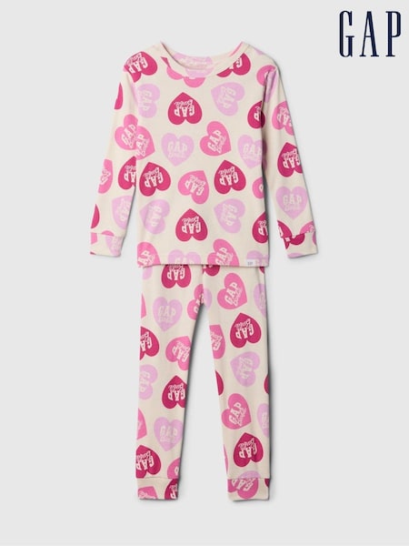 Gap Pink Barbie Heart Cotton Long Sleeve Pyjamas (12mths-5yrs) (E91559) | £18