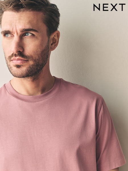 Pink Regular Fit Regular Fit Signature SUPIMA® Cotton Crew Neck T-Shirt (E91708) | £18.50