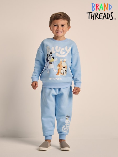 Brand Threads Blue Unisex Daywear 100% Cotton Joggers Set (E91954) | £20