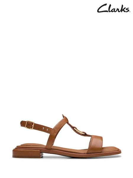 Clarks Brown Leather Ariany Sling Sandals (E91988) | £65