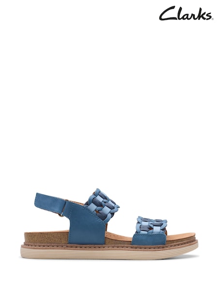 Clarks Blue Combi Arwell Glide Sandals (E91992) | £75