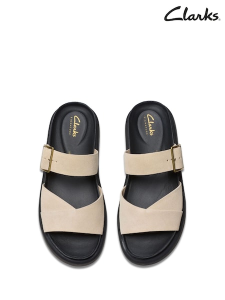 Clarks Cream Sde Aristella Mule Sandals (E92001) | £70