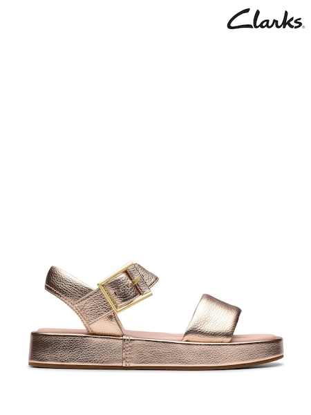 Clarks Brown Copper Metallic Alda Strap Sandals (E92006) | £75
