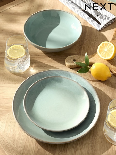 12 Piece Sage Green Hampton Dinner Set (E92007) | £48