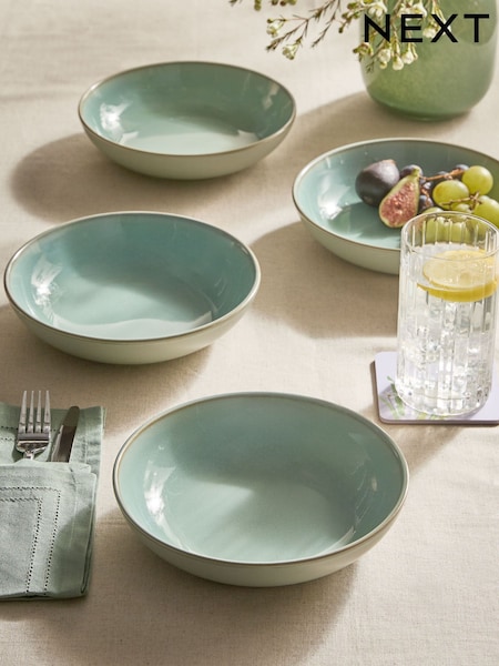 Sage Green Hampton Set of 4 Pasta Bowls (E92010) | £26