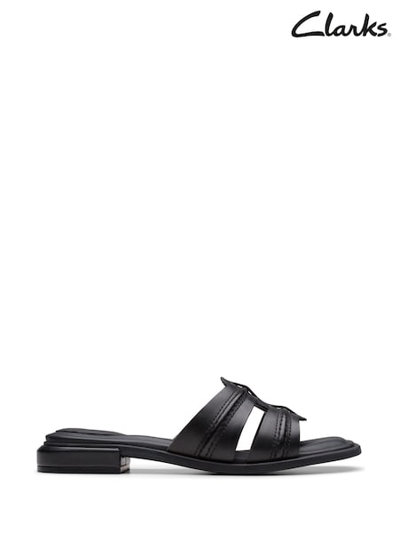 Clarks Black Leather Ariany Mule Sandals (E92018) | £65