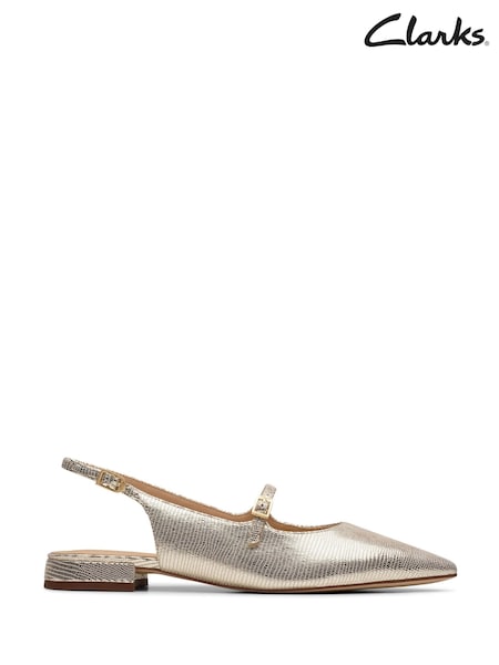 Clarks Gold Leather Sensa 15 Sligback Shoes (E92092) | £70