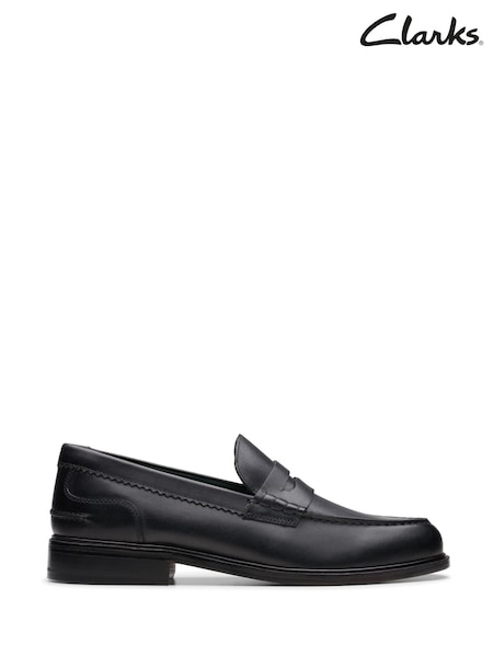 Clarks Black Leather Craft James Lo Shoes (E92150) | £130