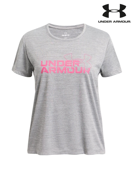 Under Armour Grey Tech Twist Logo Short Sleeve T-Shirt (E92224) | £22