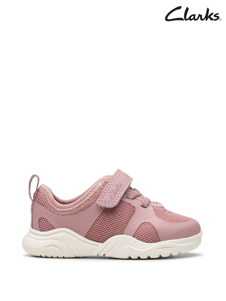 Clarks Pink Standard Fit (F) Toddler Wide Fit Feather Ath Trainers (E92298) | £30