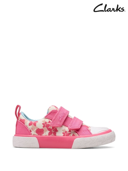 Clarks Pink Standard Fit (F) Foxing Shell Toddler Canvas Shoes (E92304) | £28