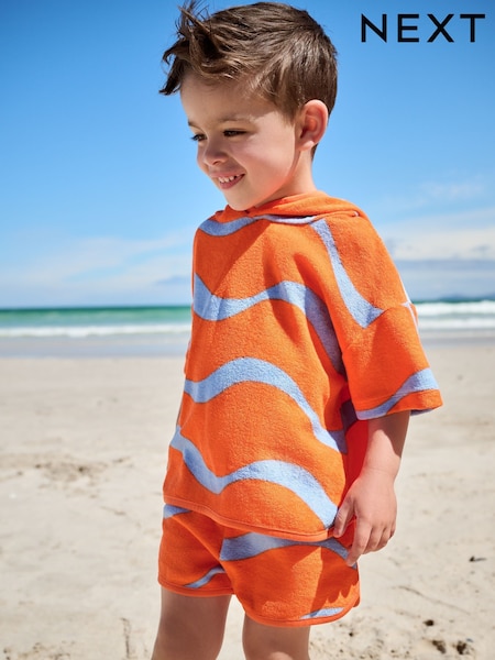 Orange/Blue 100% Cotton Toweling Set (3mths-7yrs) (E92310) | £16 - £20