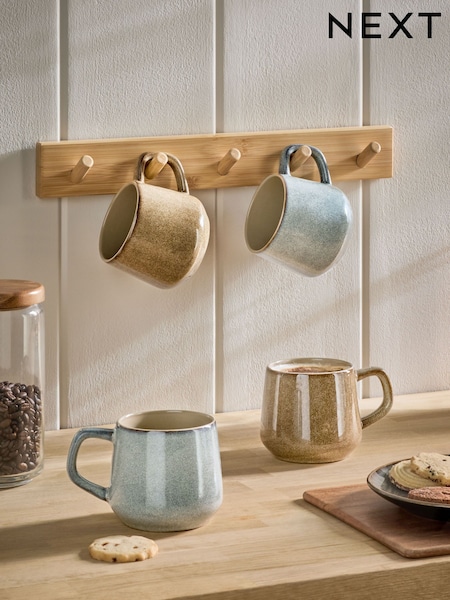 Set of 4 Natural Reactive Glaze Mugs (E92406) | £24