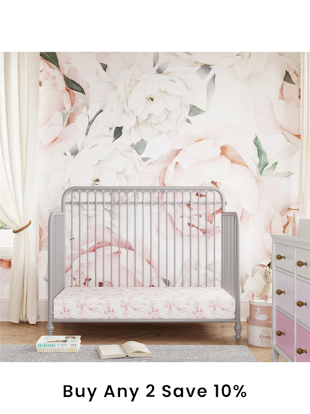 Little Seeds Grey Monarch Hill 3-in -1 Convertible Metal Crib (E92513) | £430