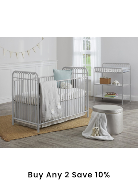 Little Seeds Grey Baby Monarch Hill Ivy Metal Crib (E92516) | £330