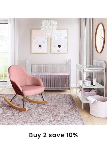 Little Seeds Rose Monarch Hill Dahlia Velvet Nursery Rocking Nursing Chair (E92536) | £240