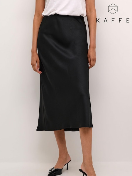 Kaffe Lotte Satin Elastic Waist Maxi Skirt (E92676) | £60