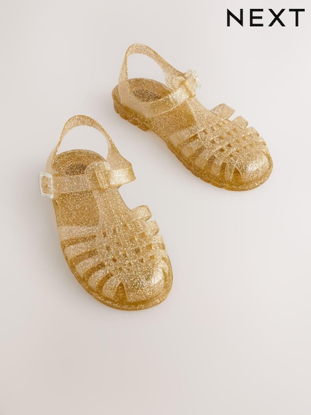 Gold Glitter Jelly Sandals (E92872) | £11 - £14