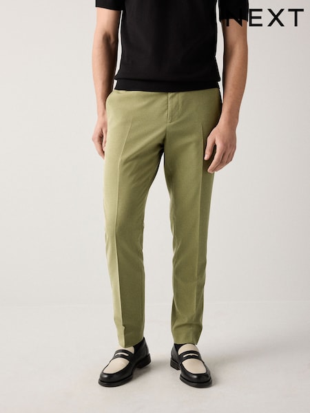 Khaki Green Skinny Fit Motionflex Stretch Suit Trousers (E93198) | £40