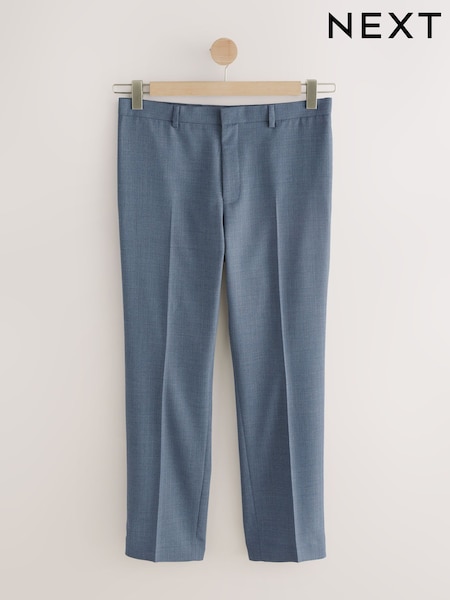 Light Blue Regular Fit Textured Suit Trousers (E93210) | £55